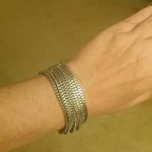 Multi Strand Silver Chain Bracelet